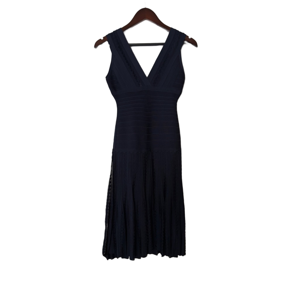 Women's Herve Leger Bandage Midi Dress Navy Size XS